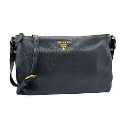 PRADA Shoulder Bag Leather Black Women's z2315