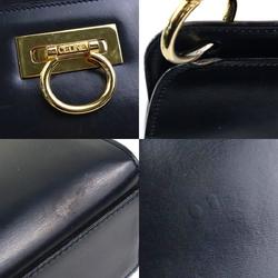 CELINE handbag leather navy gold women's e59157a