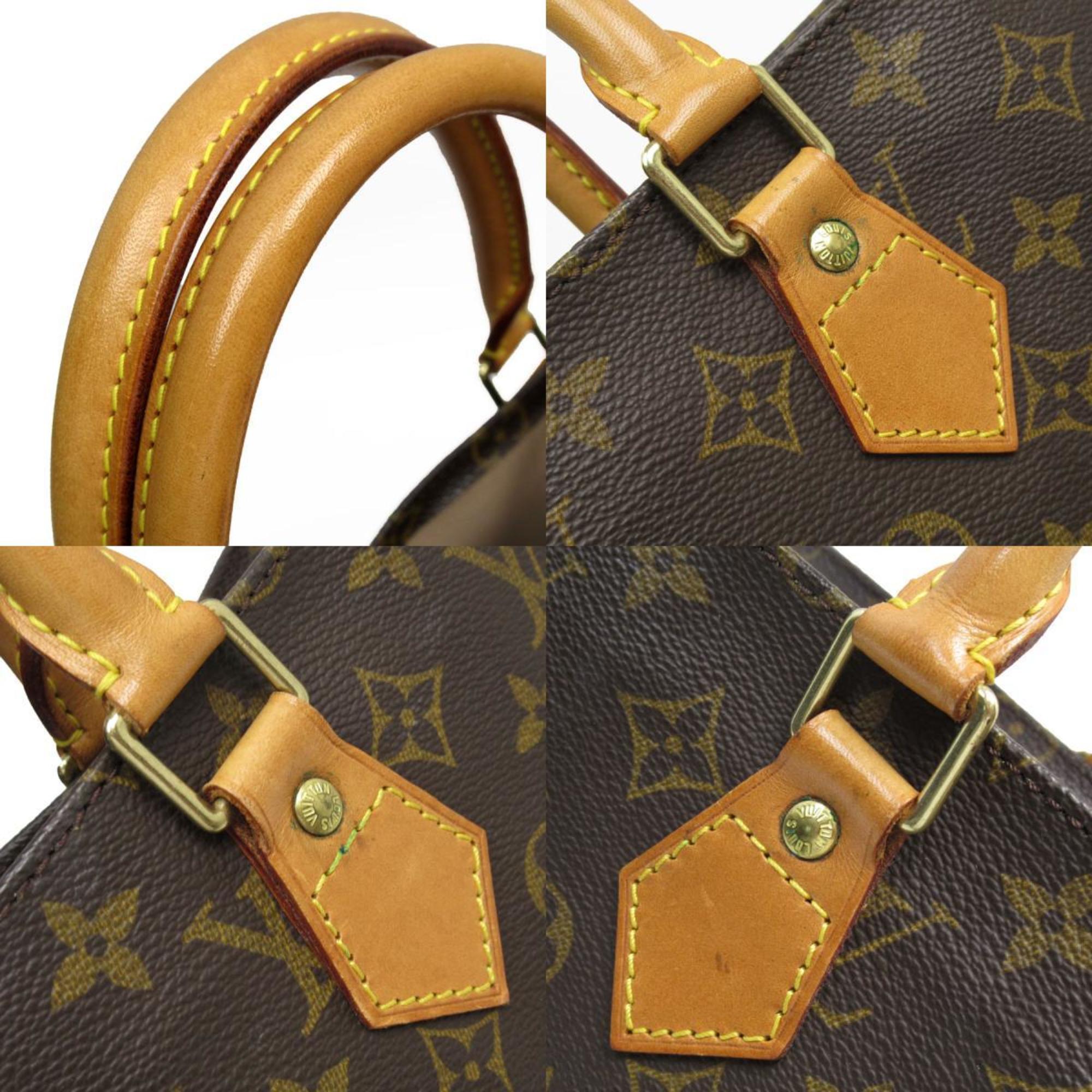 Louis Vuitton LOUIS VUITTON Handbag Monogram Sac Plat Canvas Brown Gold Men's M51140 w0743a