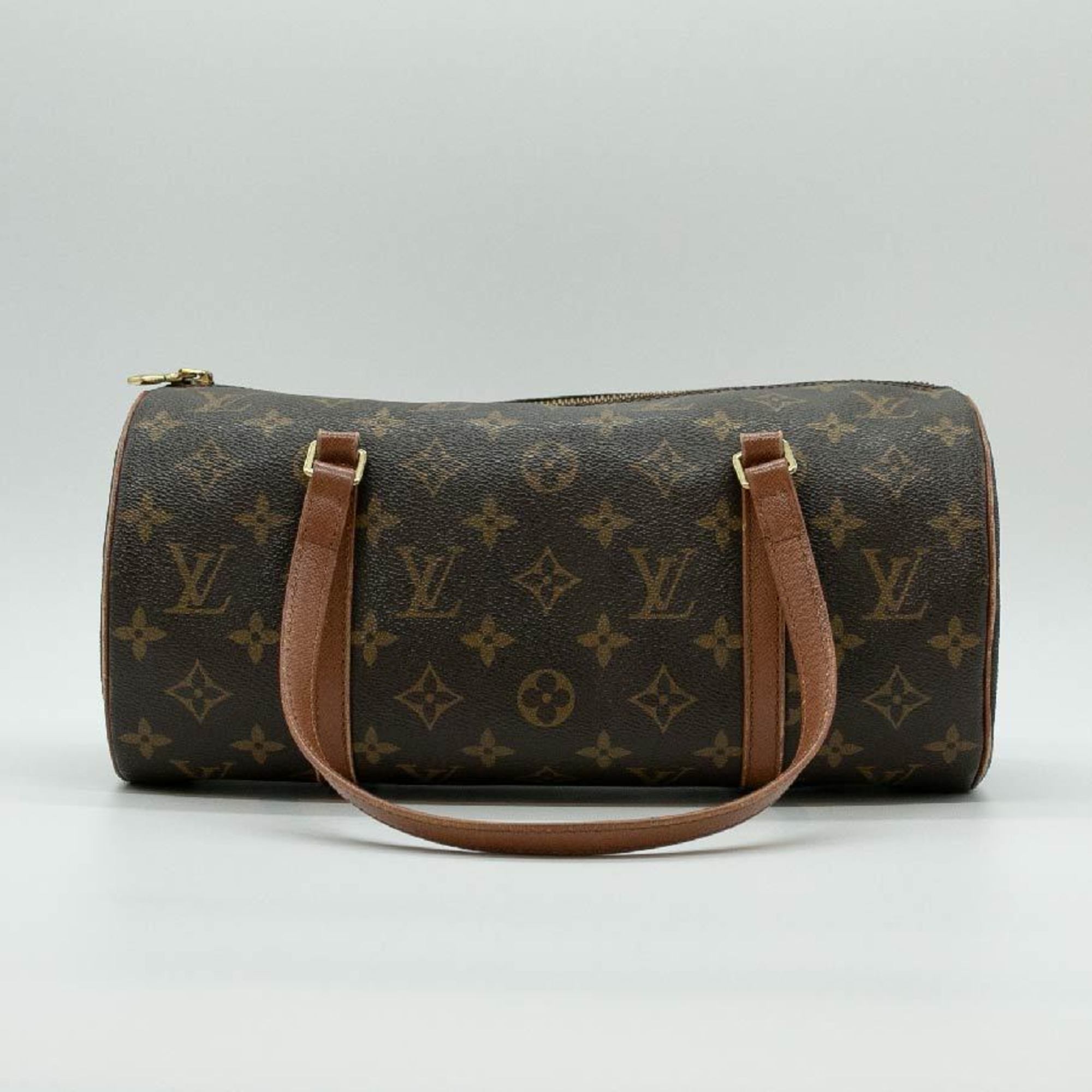 LOUIS VUITTON Shoulder Bag Papillon Leather Brown Gold Women's PD412