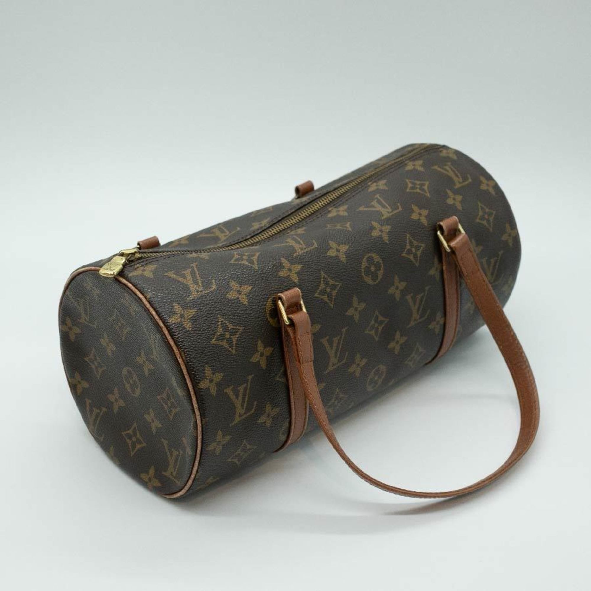 LOUIS VUITTON Shoulder Bag Papillon Leather Brown Gold Women's PD412