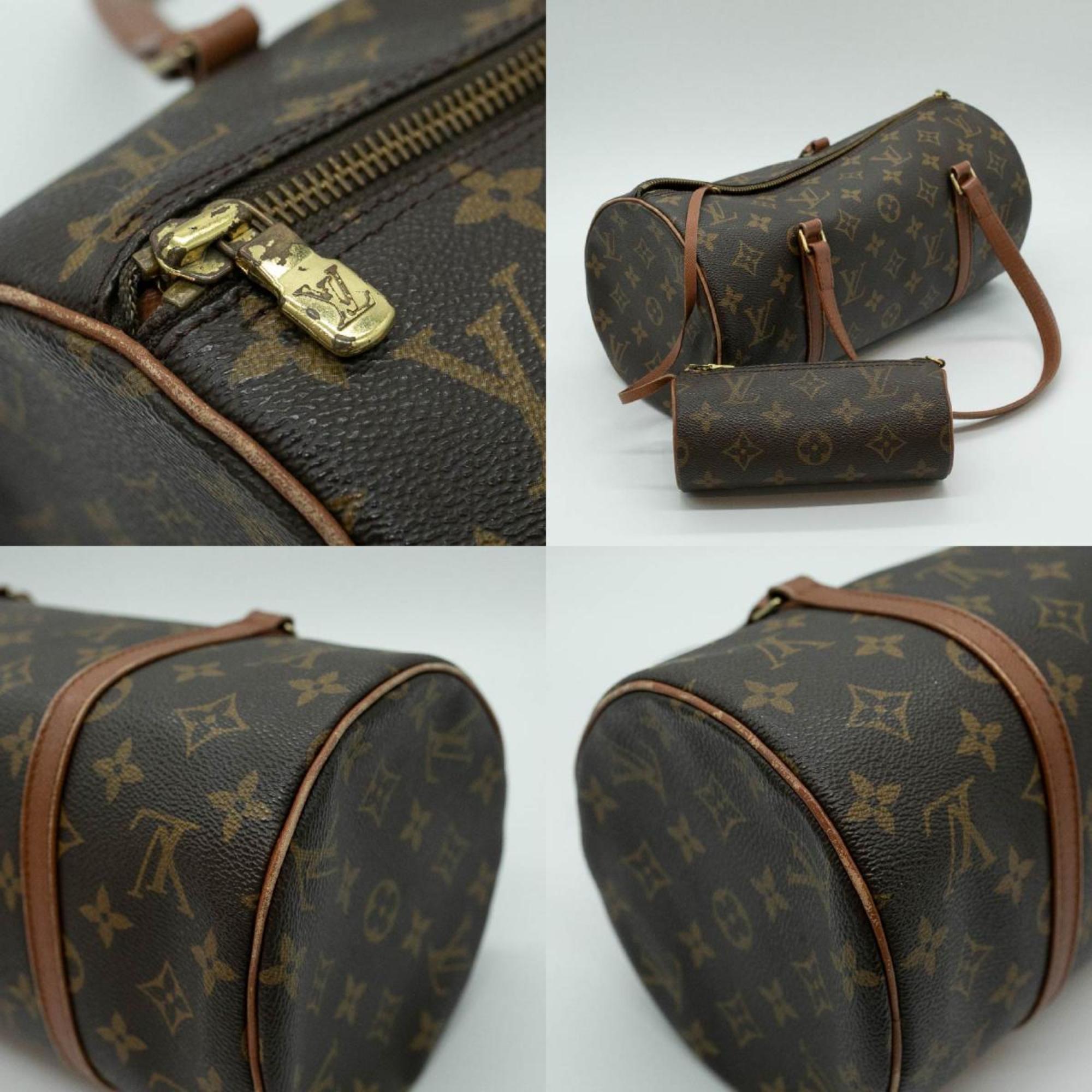 LOUIS VUITTON Shoulder Bag Papillon Leather Brown Gold Women's PD412