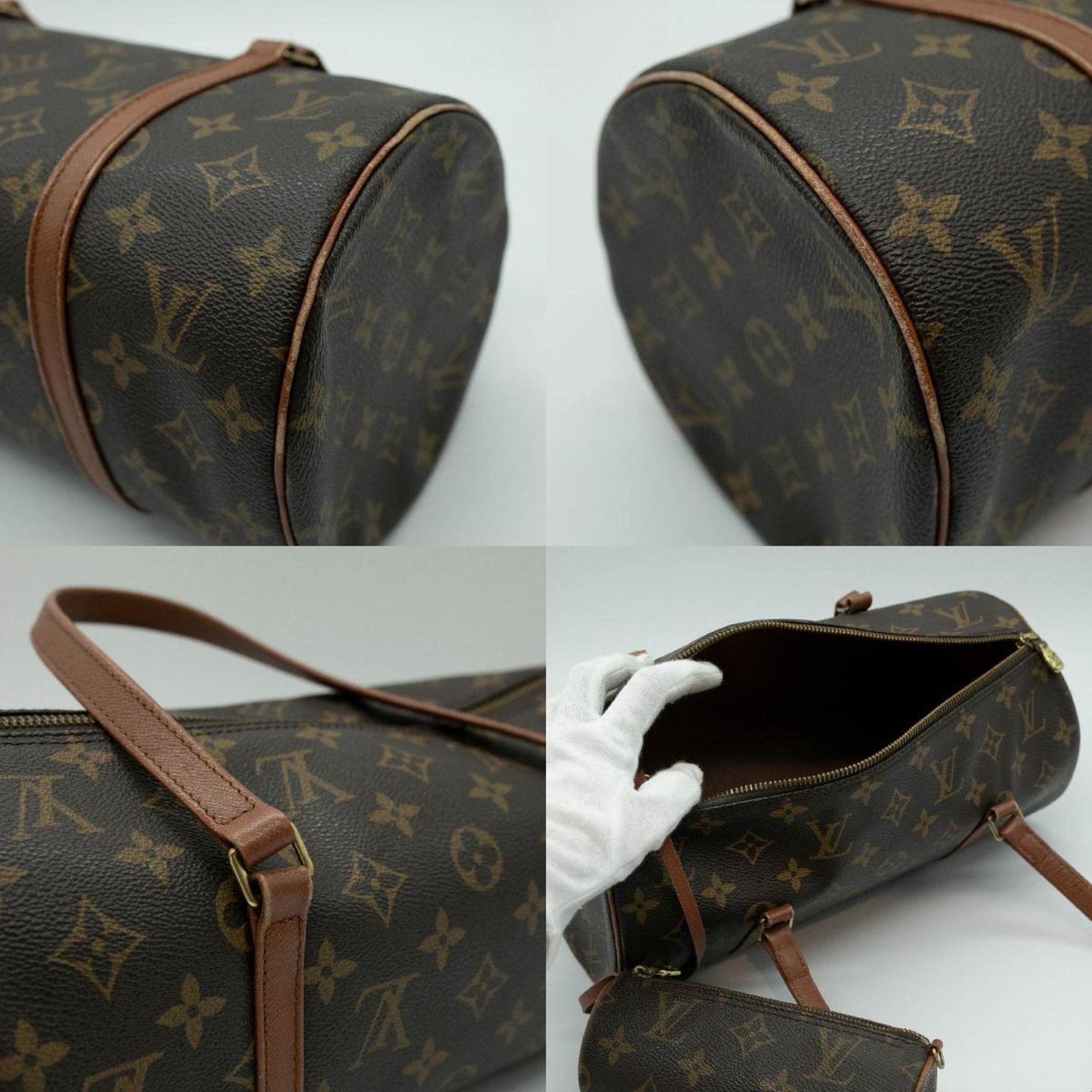 LOUIS VUITTON Shoulder Bag Papillon Leather Brown Gold Women's PD412