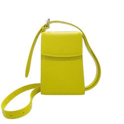 BALENCIAGA Shoulder Bag Ghost Phone Holder Leather Yellow Green Men Women 618868 z2379