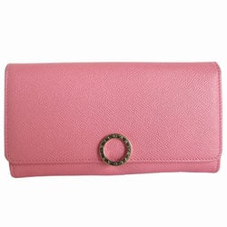 BVLGARI bi-fold long wallet leather pink light gold ladies s0185f