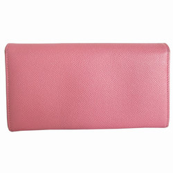 BVLGARI bi-fold long wallet leather pink light gold ladies s0185f