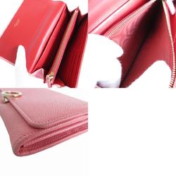 BVLGARI bi-fold long wallet leather pink light gold ladies s0185f