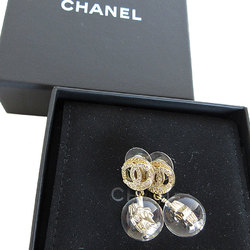 CHANEL Coco Mark Metal Resin Gold Silver Earrings for Women s0042i