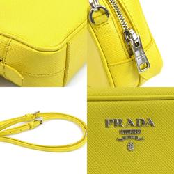 Prada Shoulder Bag Leather Yellow Women's h30510a