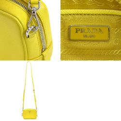 Prada Shoulder Bag Leather Yellow Women's h30510a