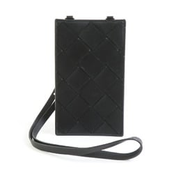 BOTTEGA VENETA Neck Strap Phone Pouch Intrecciato Leather Black Men's e59161j