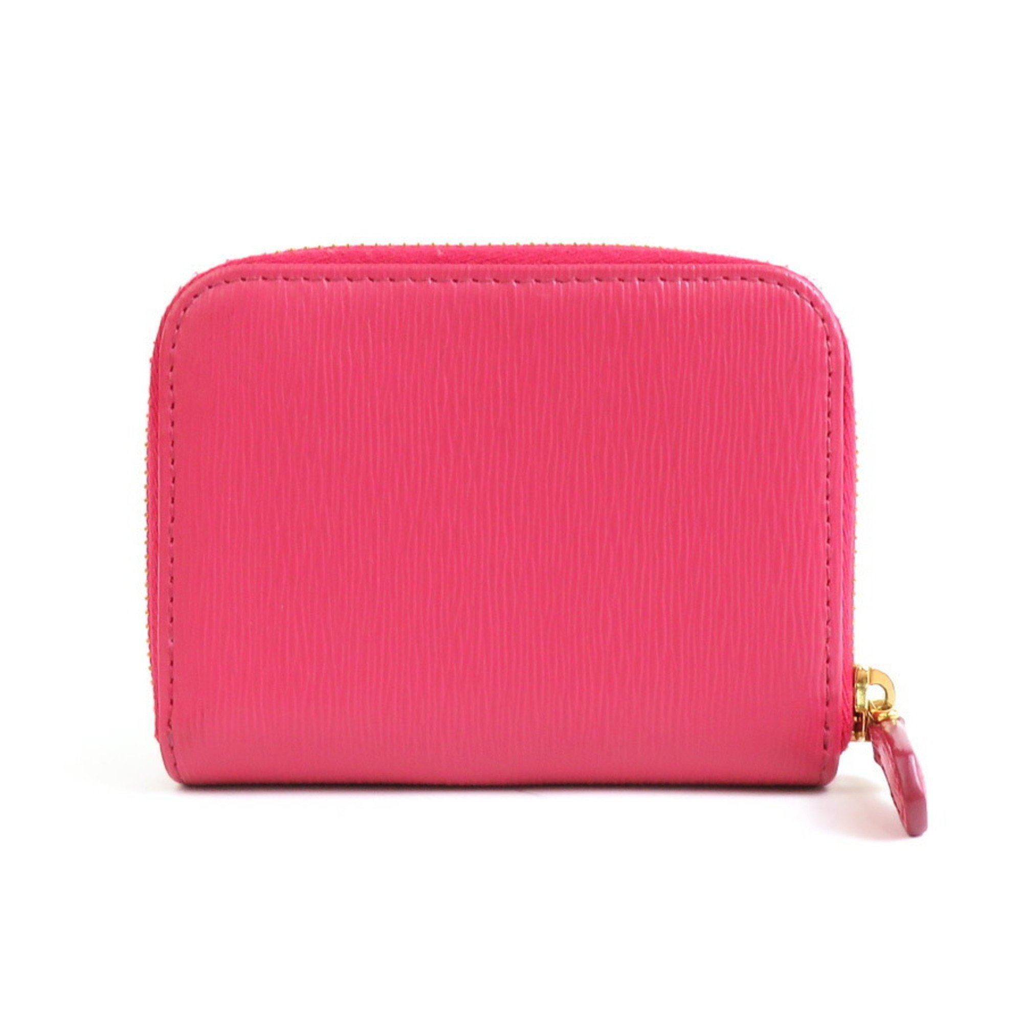 PRADA wallet/coin case leather pink ladies h30514a