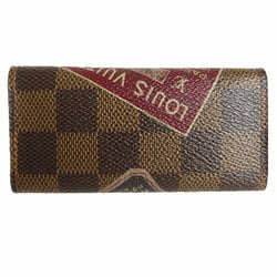 LOUIS VUITTON Key Case Label Collection Damier Multicle 4 Canvas Brown Gold Men's Women's s0074