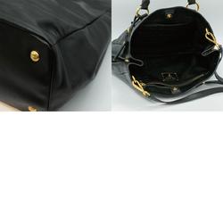 PRADA 2Way Bag Leather Black Gold Women's PD389