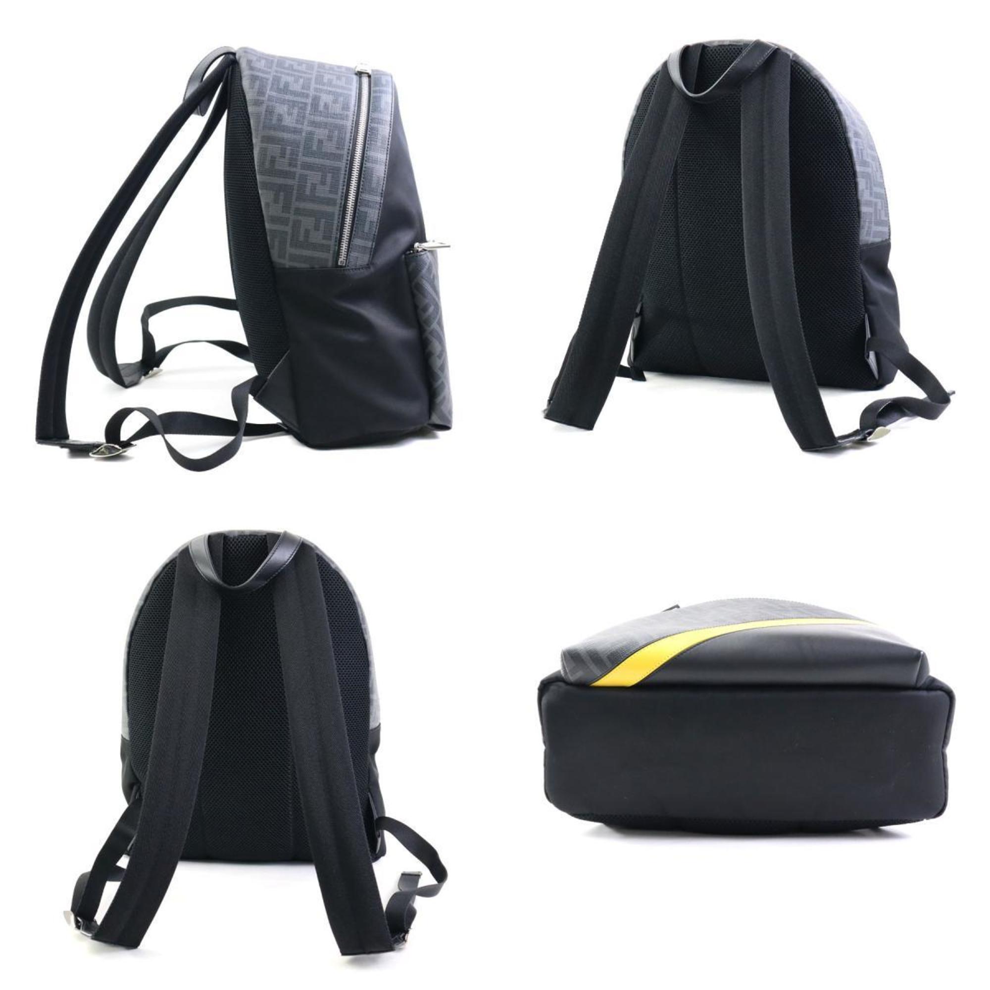 FENDI Backpack Zucca Nylon Leather Black Men's 7VZ042 A9XT 99970g