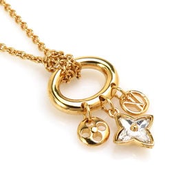 Louis Vuitton LOUIS VUITTON Necklace Collier My Blooming Strass Metal Gold Women's M00592 h30523k