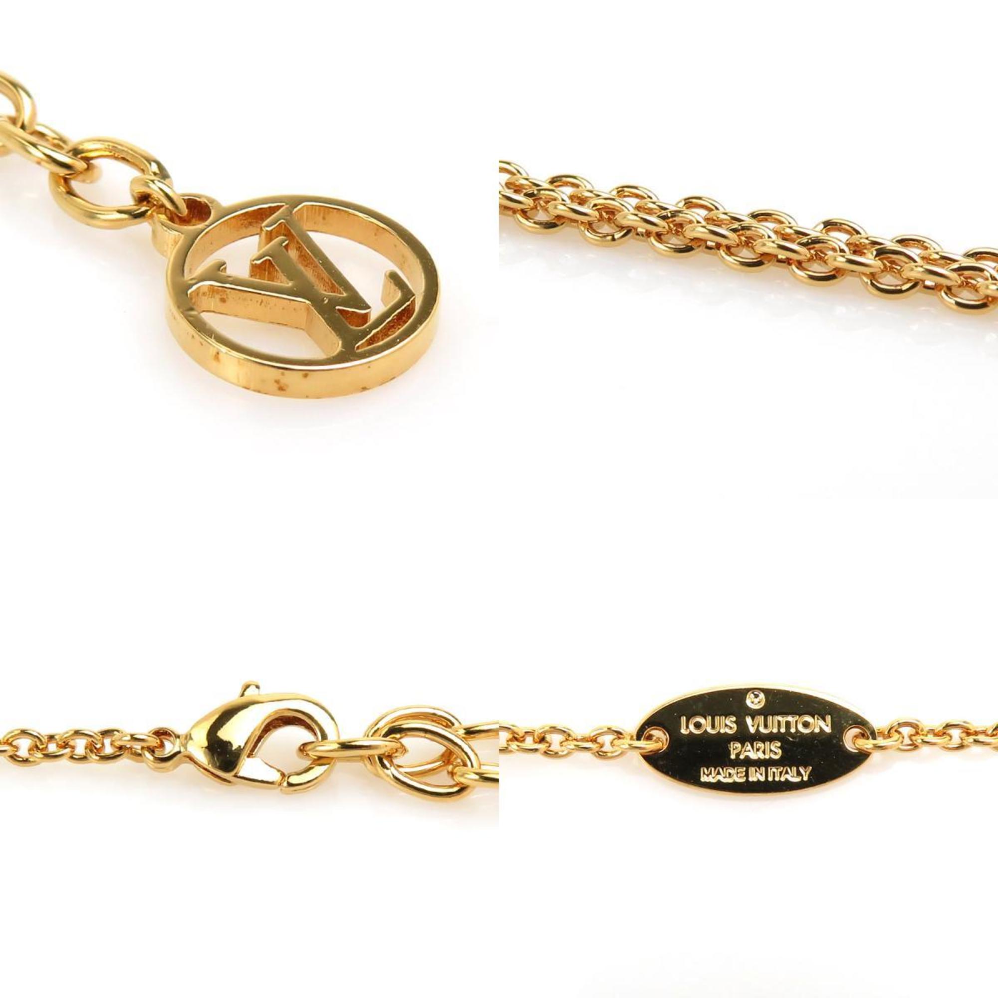 Louis Vuitton LOUIS VUITTON Necklace Collier My Blooming Strass Metal Gold Women's M00592 h30523k