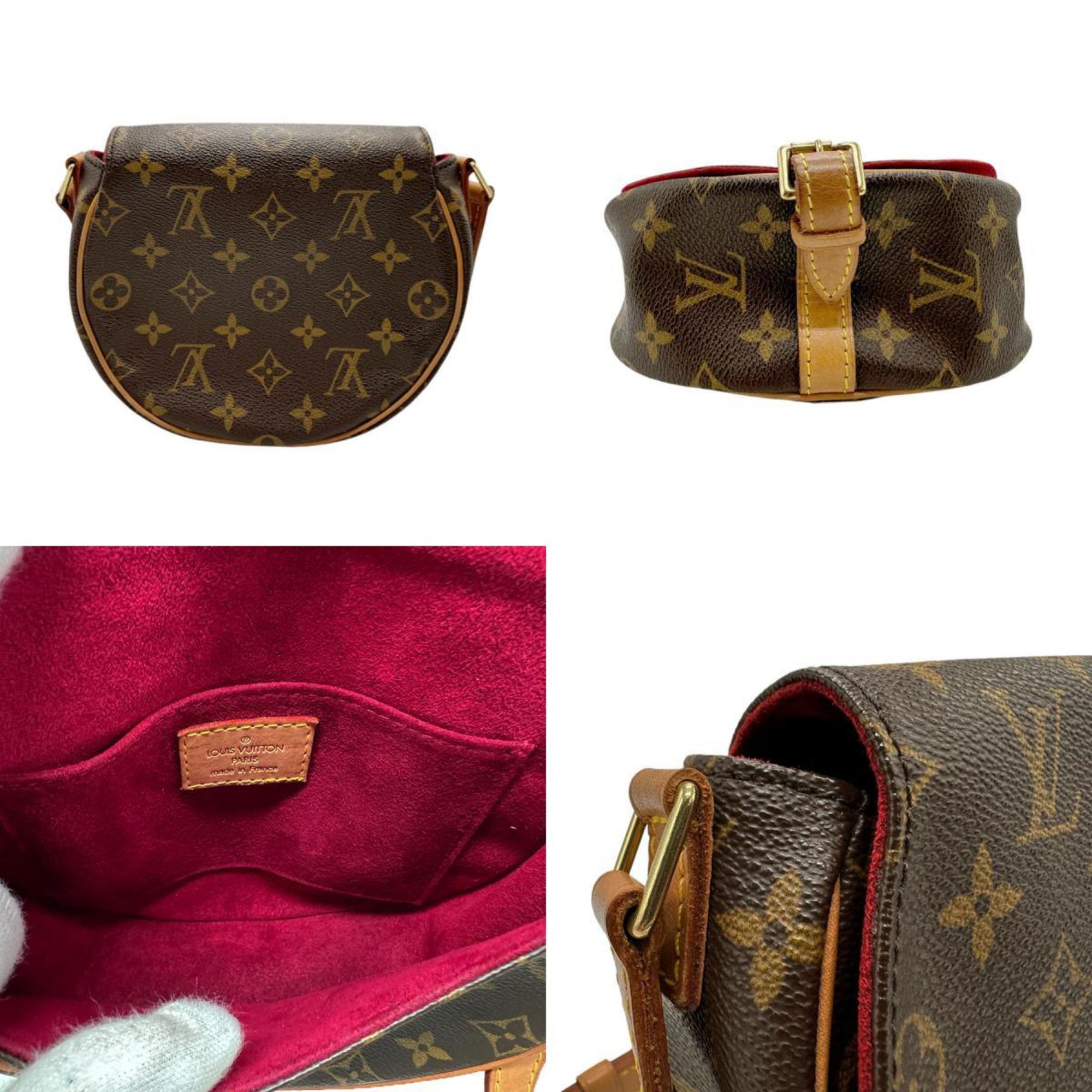 Louis Vuitton LOUIS VUITTON Shoulder Bag Monogram Tan Blanc Canvas Brown Gold Women's M51179 z2319