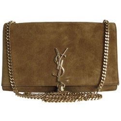 Saint Laurent shoulder bag suede metal brown gold women's s0174a