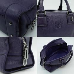 LOEWE Boston Bag Handbag Amazona 28 Leather Purple Silver Women's PD367