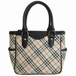 Burberry handbag, Nova check canvas, leather, beige, black, women's, s0096a