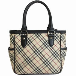 Burberry handbag, Nova check canvas, leather, beige, black, women's, s0096a