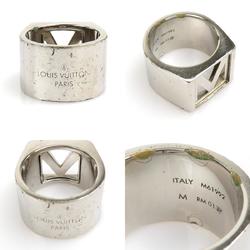 Louis Vuitton LOUIS VUITTON Ring Chivalier V Square Metal Silver Men's M61992 h30522a