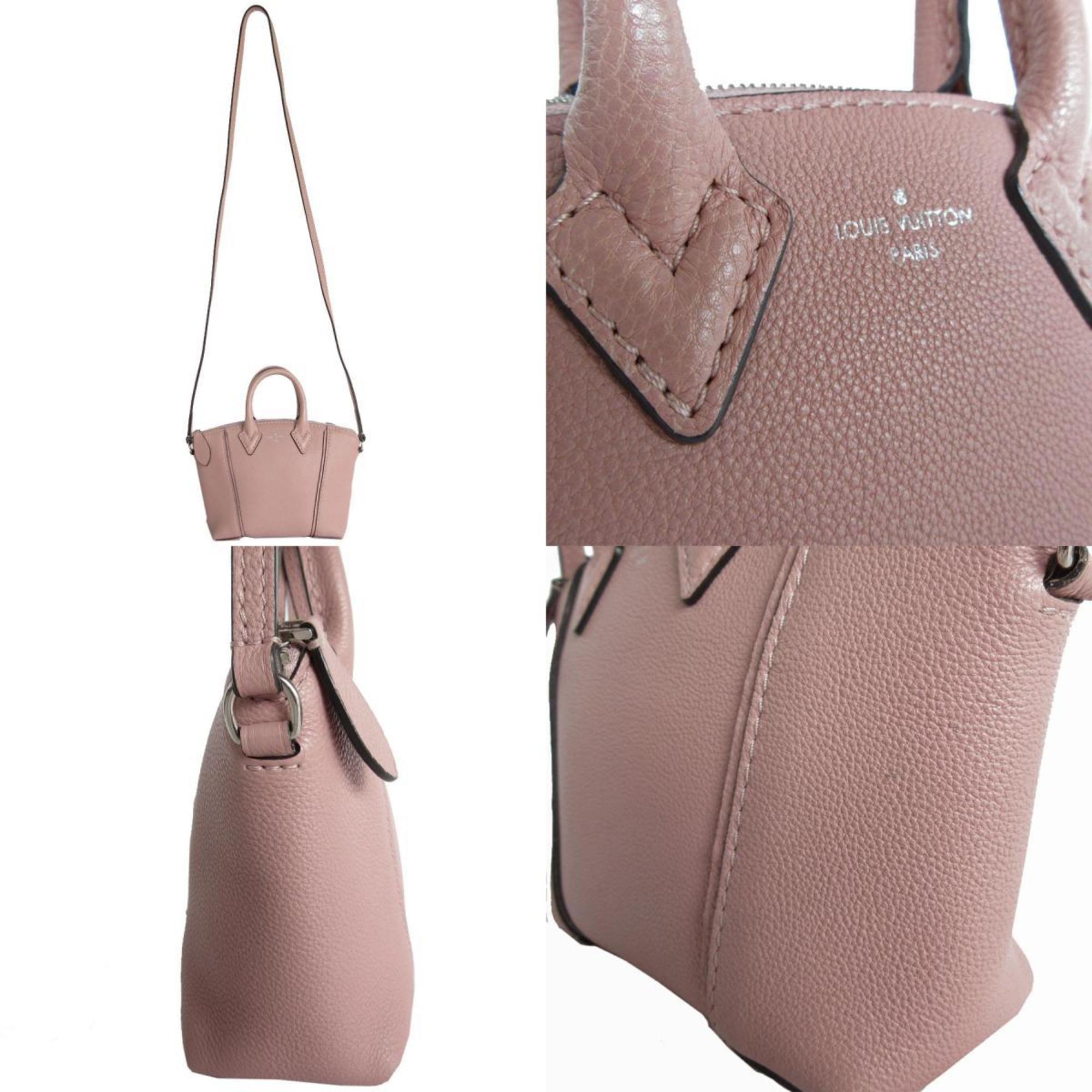 Louis Vuitton LOUIS VUITTON Handbag Shoulder Bag Parnassus Nano Lockit Leather Pink Beige Silver Women's M61256 s0177a