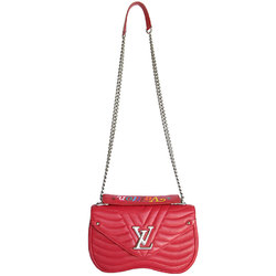 LOUIS VUITTON Handbag Shoulder Bag New Wave Chain MM Leather Red Silver Women's M51943 s0210a