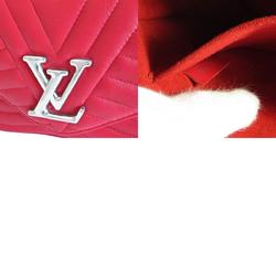 LOUIS VUITTON Handbag Shoulder Bag New Wave Chain MM Leather Red Silver Women's M51943 s0210a