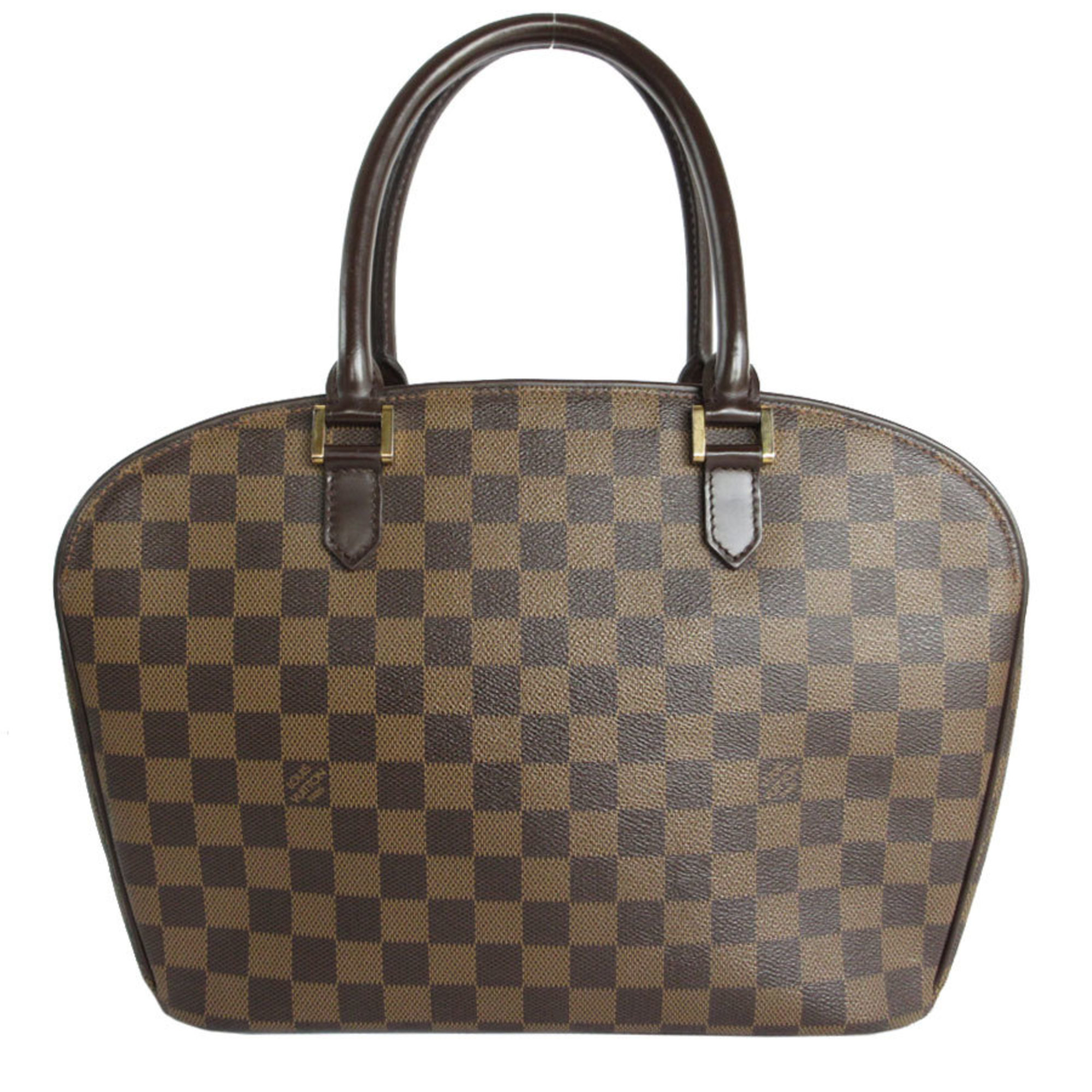 Louis Vuitton LOUIS VUITTON Handbag Damier Saria Horizontal Canvas Brown Gold Women's N51282 s0116a