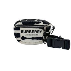 Burberry Body Bag Waist Nylon Black White Silver Men's Women's z2378