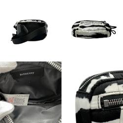 Burberry Body Bag Waist Nylon Black White Silver Men's Women's z2378