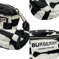 Burberry Body Bag Waist Nylon Black White Silver Men's Women's z2378