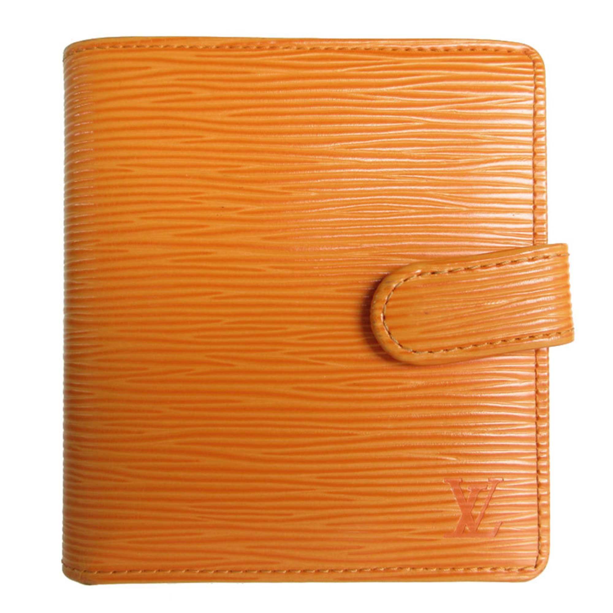 Louis Vuitton LOUIS VUITTON Bi-fold Wallet Epi Porto Bier Compact Leather Orange Women's M6355H s0101i