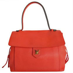 Louis Vuitton LOUIS VUITTON Shoulder Bag Cartable Lock Me 2 Leather Orange Red Black Gold Women's M50360 s0231a