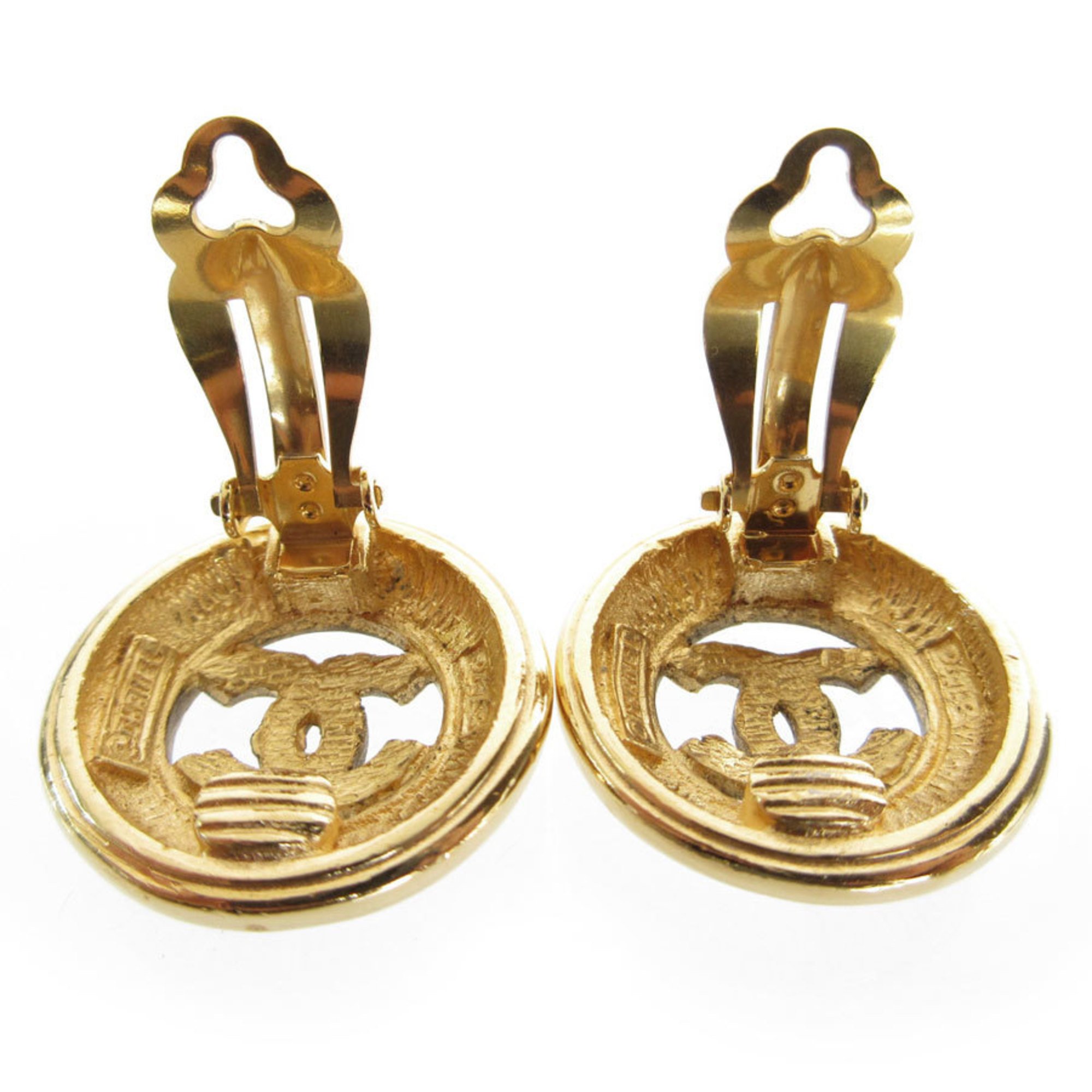 CHANEL Coco Mark Metal Gold Earrings for Women s0190i