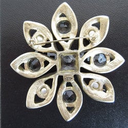 CHANEL Brooch Coco Mark Metal Rhinestone Gold Black Women's s0041i