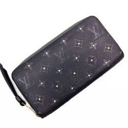 Louis Vuitton LOUIS VUITTON Round Long Wallet Monogram Empreinte Studs Zippy Gray Gold Silver Women's w0758f