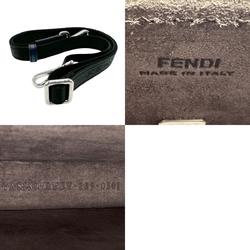 FENDI Shoulder Bag Baguette Soft Trunk Phone Pouch Canvas Leather Brown Navy Men's 7AS139-AFBV z2348