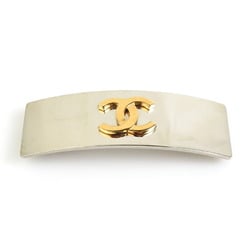 CHANEL Barrette Coco Mark Metal Silver Gold Women's e59188g