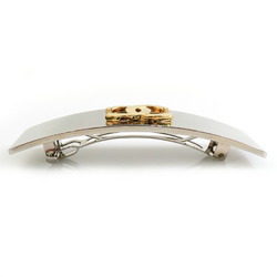 CHANEL Barrette Coco Mark Metal Silver Gold Women's e59188g