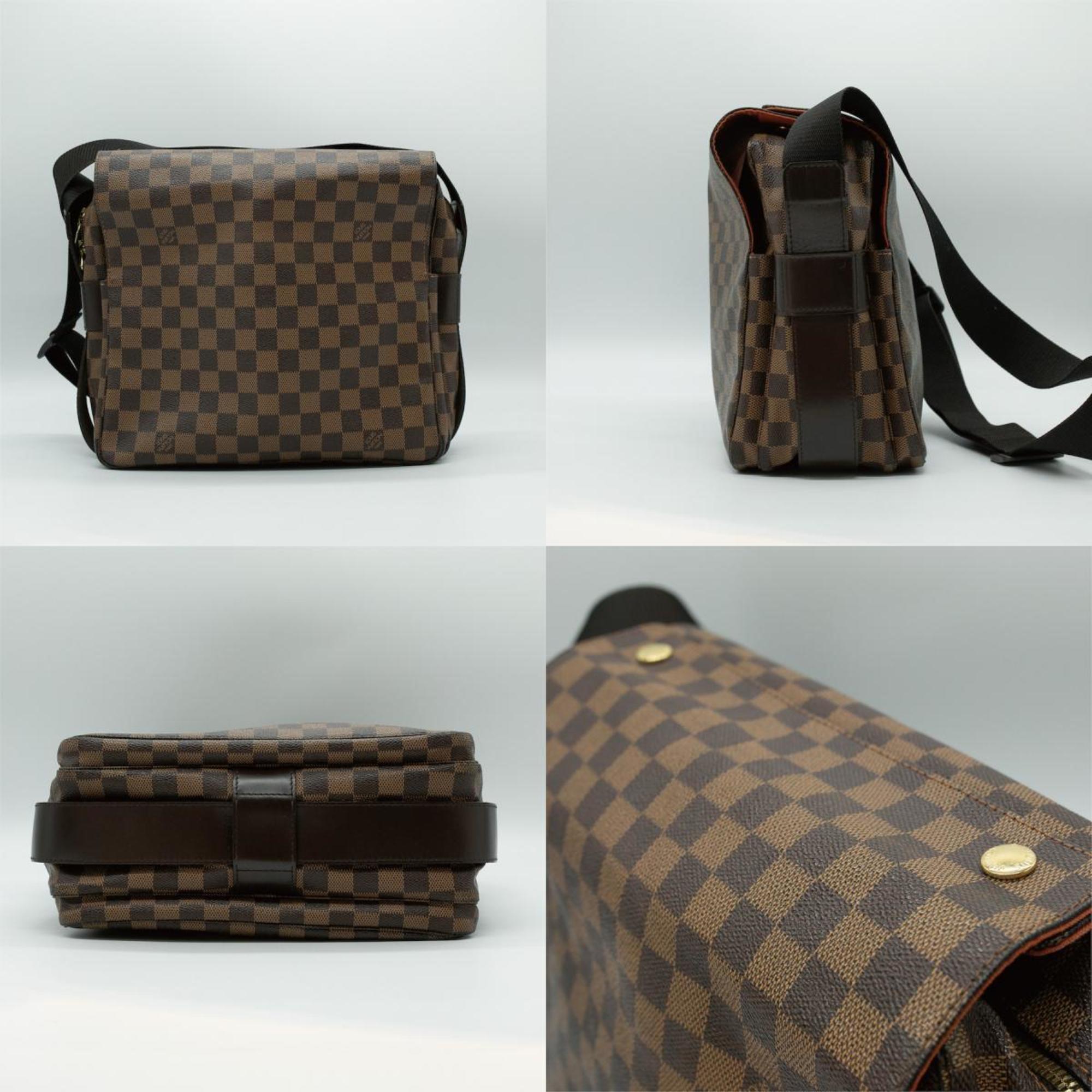 LOUIS VUITTON Shoulder Bag Damier Naviglio Canvas Brown Gold Men's M45255 PD421