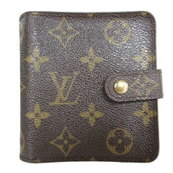 Louis Vuitton LOUIS VUITTON Bi-fold wallet Monogram Compact Zip canvas Brown Gold Women's M61667 s0279a