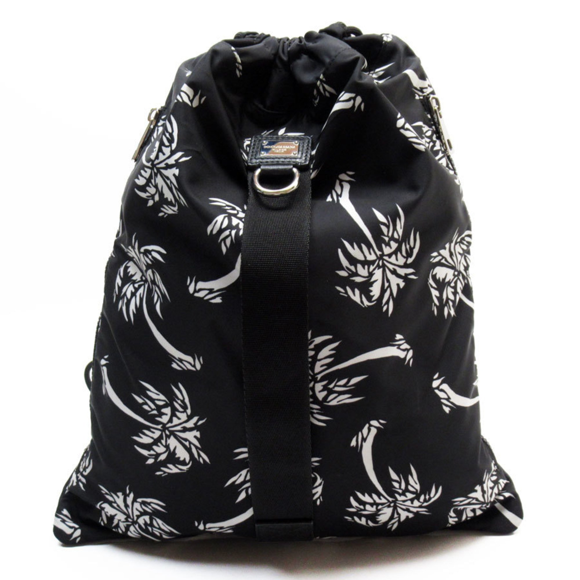 Dolce & Gabbana DOLCE&GABBANA Backpack Palm Trees Nylon Black White Silver Men's Women's w0742j