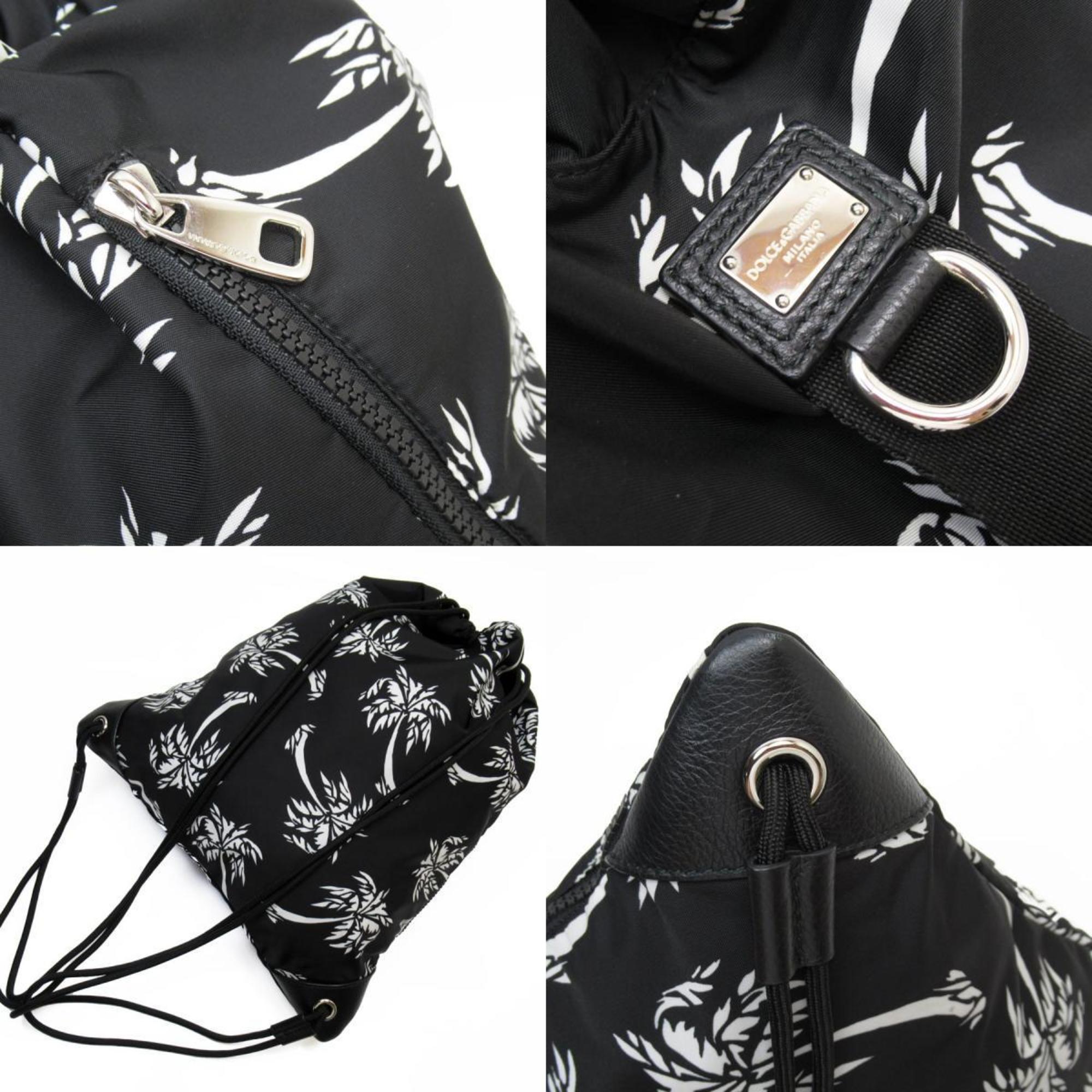 Dolce & Gabbana DOLCE&GABBANA Backpack Palm Trees Nylon Black White Silver Men's Women's w0742j