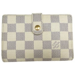 Louis Vuitton LOUIS VUITTON Bi-fold wallet Damier Azur Portefeuille Viennese canvas Azure Gold Women's M61676 s0280a