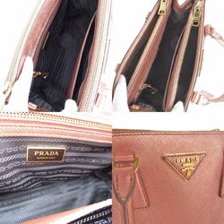 PRADA handbag shoulder bag leather metallic pink gold ladies s0143f