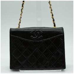 CHANEL Shoulder Bag Matelasse Coco Mark Lambskin Black Gold Women's None PD399