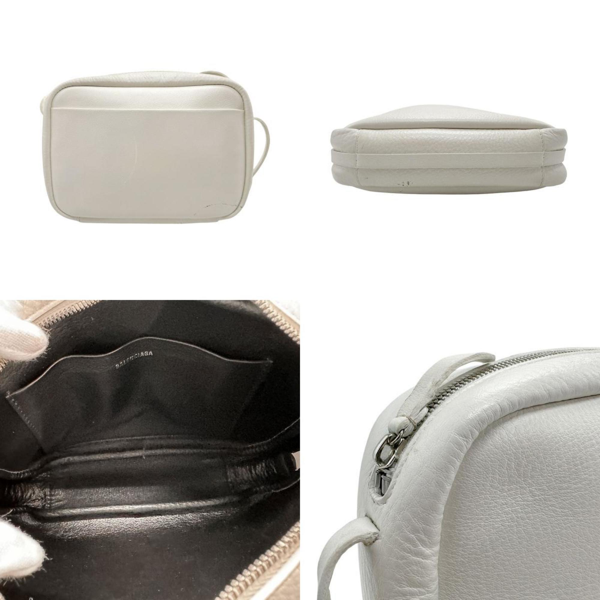 BALENCIAGA Shoulder Bag Leather White Women's z2388